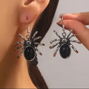 1 Pair Of Gothic Style Drop Earrings Horror Spider‎ Design thumbnail 1