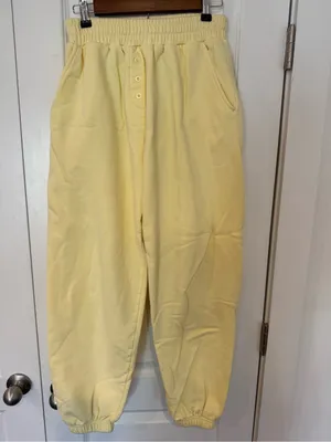 Daily Drills Yellow Henley Fleece Elastic-Waist Sweatpants thumbnail 3