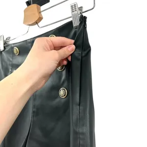 Zara Black Vegan‎ Leather High-Waist Sailor Shorts Size XS thumbnail 5