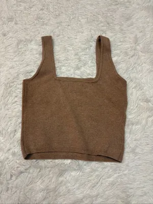 Abercrombie Brown Knit Square-Neck Tank Top thumbnail 2