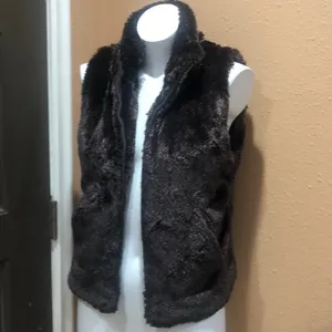 Cejon brown faux fur vest thumbnail 2