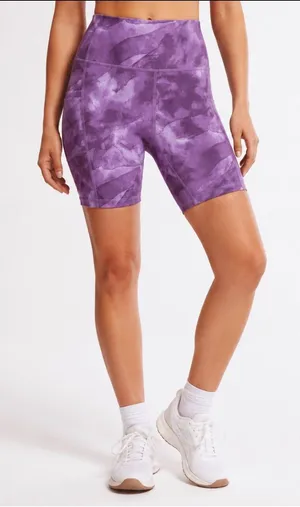 Athletic Works Purple Tie-Dye High-Rise Bike Shorts thumbnail 1