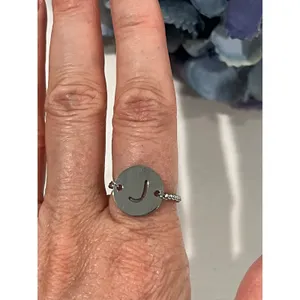 Adjustable‎ Initial J Ring Silver Tone Chain Fashion Jewelry thumbnail 2