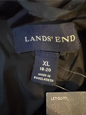 Lands’ End Diamond Down Vest Black XL 18-20 NWT 600 Fill Puffer thumbnail 2