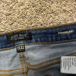 Judy Blue High Rise Medium Wash Destroyed Knee & Frayed Hem Straight Leg‎ Jeans thumbnail 5