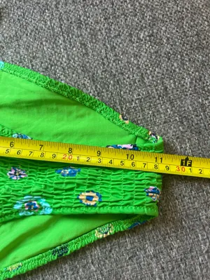 aerie Bright Green Floral Tie-Side Swim Bottoms | Large (New $29.99) thumbnail 5