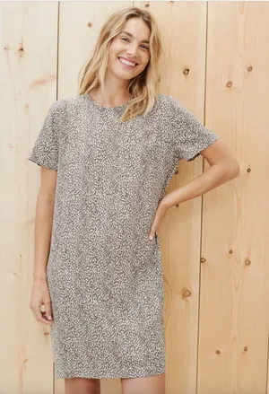 Jenni Kayne Leopard‎ T-Shirt Dress Relaxed Shift Animal Print Capsule Size M thumbnail 1