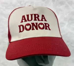 Mayfair Group x Orebella Aura Donor Trucker Hat Red Cream Embroidered NWT OS thumbnail 1