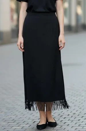 Pendleton Vintage Wool Elegant Black Maxi Skirt thumbnail 1