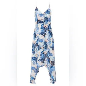 Slate & Willow Handkerchief Hem Dress Tropical Print Maxi Dress Size XL thumbnail 3