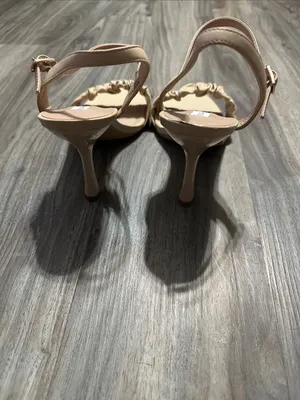 Chelsea & Violet Nude Ruched Ankle-Strap Heels thumbnail 8