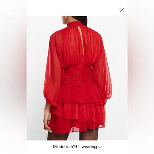 Express mock neck long sleeve ruffle mini dress thumbnail 9