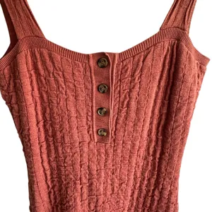 Free People FP Beach Short & Sweet Mini Dress Knit Sz S Sleeveless Reversible Rust thumbnail 7