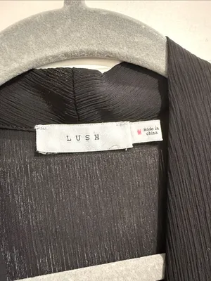 Lush Black Draped V-Neck Bodysuit thumbnail 2