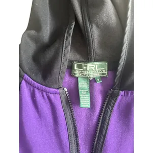 RALPH LAUREN Active LRL Purple Black Hoodie Sweatshirt Size M thumbnail 6