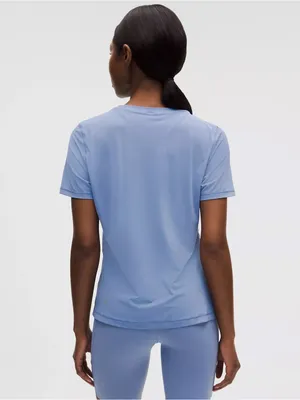 NWT Lululemon Side-Ruched Running Short-Sleeve Shirt size 10 prep blue thumbnail 5