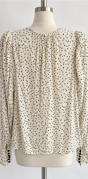 Essentiel Antwerp Zeyboard Top Polka Dot In Black And‎ White Sz s thumbnail 1