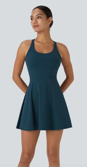 Halara‎ Majolica Blue Backless Twisted Active Dress XL Tennis Athleisure thumbnail 1