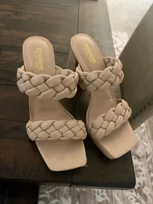 Platform Heels Tan Size 7.5 thumbnail 2