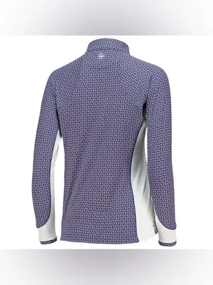 Peter Millar the players sun Navy and White Printed Quarter-Zip Long-Sleeve Top thumbnail 3