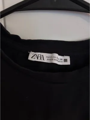 ZARA Cropped Tank Top Black thumbnail 2