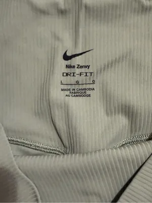 Nike Olive Green Ribbed High-Rise Biker Shorts thumbnail 5