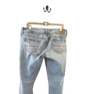 American‎ Eagle Slim Y2k Vtg Bootcut Jeans Womens 10 Light Wash Low Rise Denim thumbnail 3