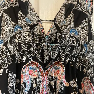 Intimately Free People sz Medium Black Paisley Strappy V-Neck Slip Mini Dress thumbnail 6
