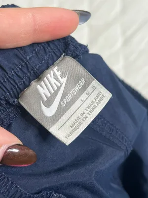 VTG Y2K Nike Mens Navy Blue Athletic Shorts Size L Gray Tag Orange Swoosh Retro thumbnail 4
