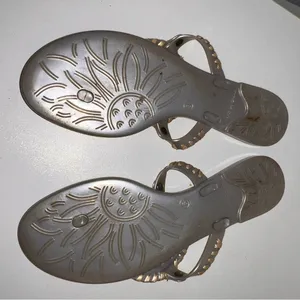 Jack Rogers Sandals Georgica Silver Jelly Thong Size 8 thumbnail 4
