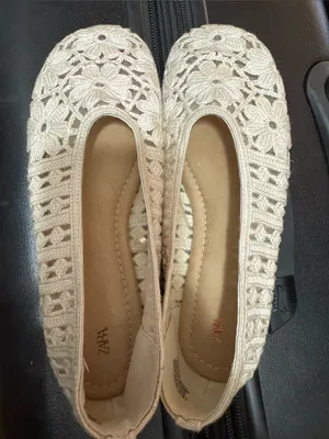 Zara NWOT Floral Crochet Ballet Flats EU 38 size 7.5 thumbnail 3