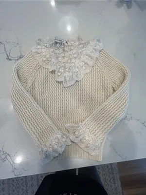 Lace Knit Sweater size small thumbnail 6