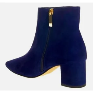 L'Agence Jeanne Pointed Toe Bootie Ankle Boot Suede Midnight Blue Size 40 US 9 thumbnail 2