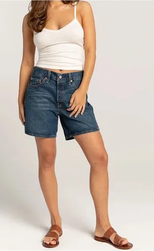 Levi’s 501 mid thigh Jean shorts NEW 26 thumbnail 1