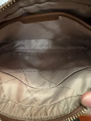 Michael Kors Brown MK Monogram Crossbody with Gold Chain thumbnail 7