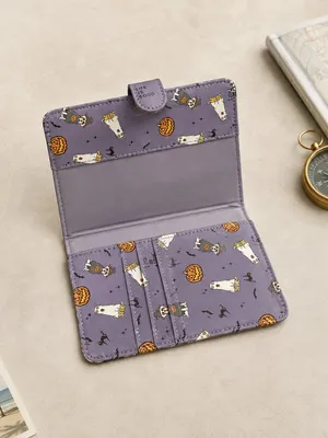 Life Is Good Halloween Passport Wallet Dogs Ghosts Pumpkins Purple NWT thumbnail 3