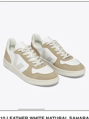 Veja V-10 Leather White Natural Sahara Sz 7/38 thumbnail 2