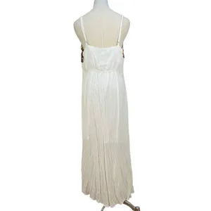 Forever 21 Cross Stitch Floral embroidered Maxi Dress White Rayon thumbnail 10