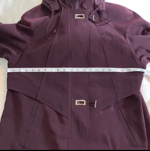 FS Limited plum purple double lined removable hooded zip toggle parka coat Small thumbnail 10