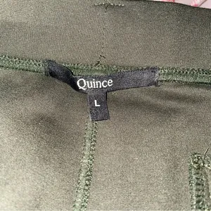 Quince Size L Ultra Stretch Ponte Dark Green Pull On Trouser Pants thumbnail 7