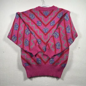 TOGETHER Women’s Small Vintage Style Pink Geometric Knit Sweater thumbnail 11