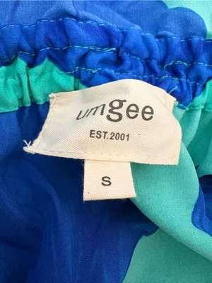 Umgee Blue & Aqua Floral Maxi Dress sz small thumbnail 3