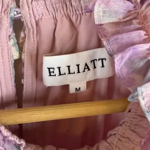 Elliatt Resorts Mini Dress Medium Lilac Multi Floral Embroidered Smocked Cottage thumbnail 9