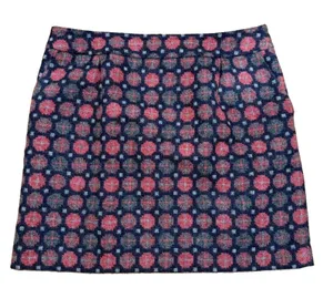 BODEN Wool Mini Skirt Size 12 Gray Pink Geo Preppy Schoolgirl Y2K Elle Woods thumbnail 1