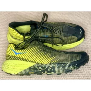 HOKA One One Evo Speedgoat Trail Running Shoes Vibram Citrus Black Women 8.5 EUC thumbnail 2