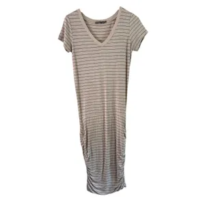 Prana Striped T-Shirt Dress Casual V-Neck Short Sleeve Comfortable‎ XS thumbnail 2