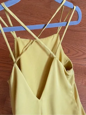 Forever 21 Contemporary Mustard Yellow Maxi Dress Ruffle Summer Wedding Guest thumbnail 3
