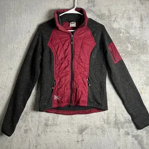 Harley Davidson Small Red Black Lightweight Full Zip Jacket Motorcycle Biker thumbnail 1