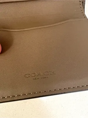Coach Leather Wallet Classic Style Light Brown thumbnail 5
