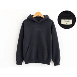 Comfrt Heavyweight Oversized Hoodie Navy Embroidered Logo Unisex Medium EUC thumbnail 2